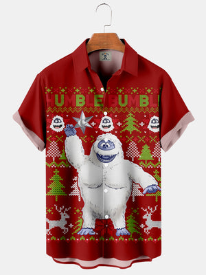 Christmas Cute Snow Monster Humble Bumble - Hawaiian Shirt