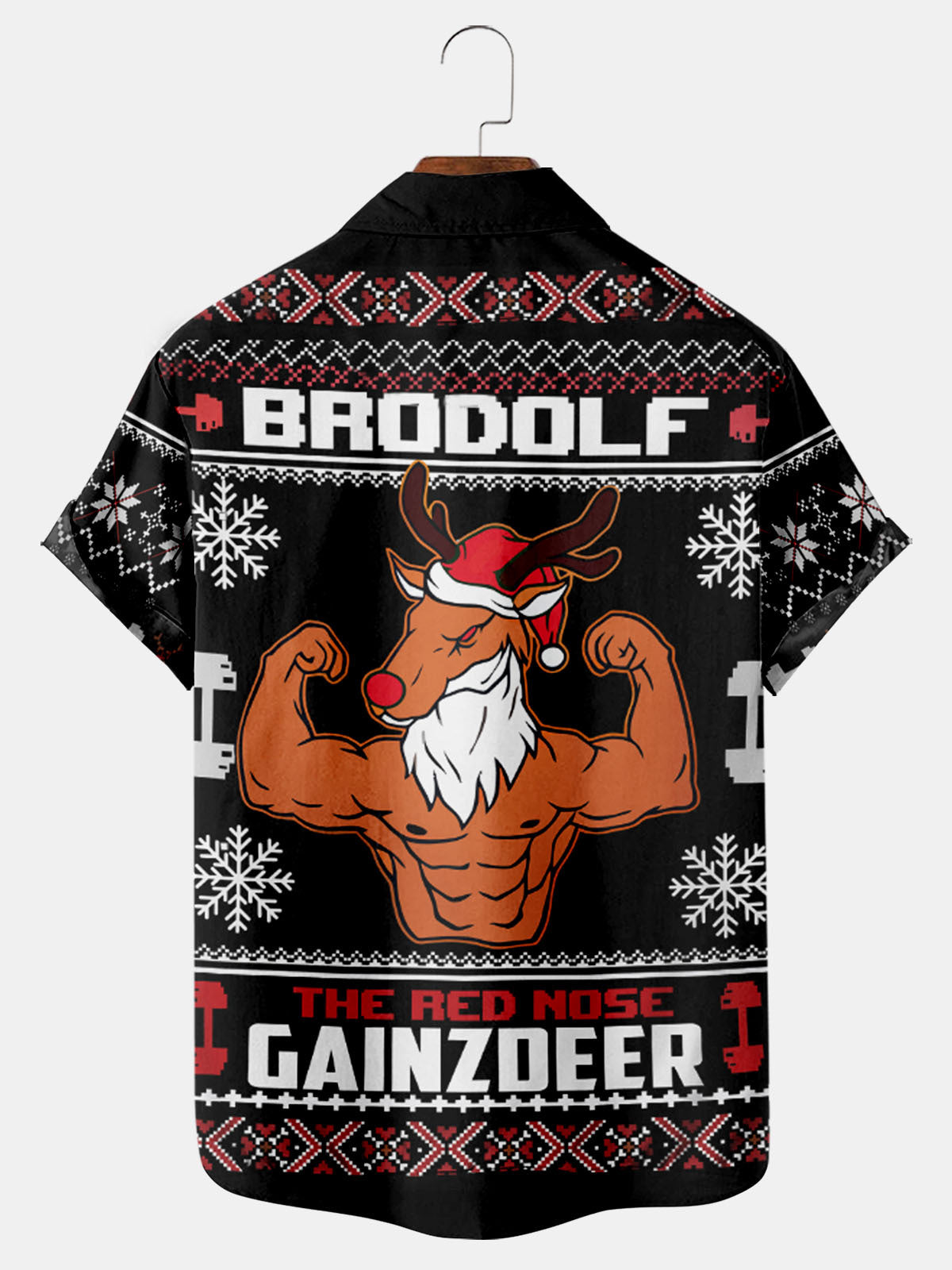 Christmas Fitness Muscle Elk - Hawaiian Shirt