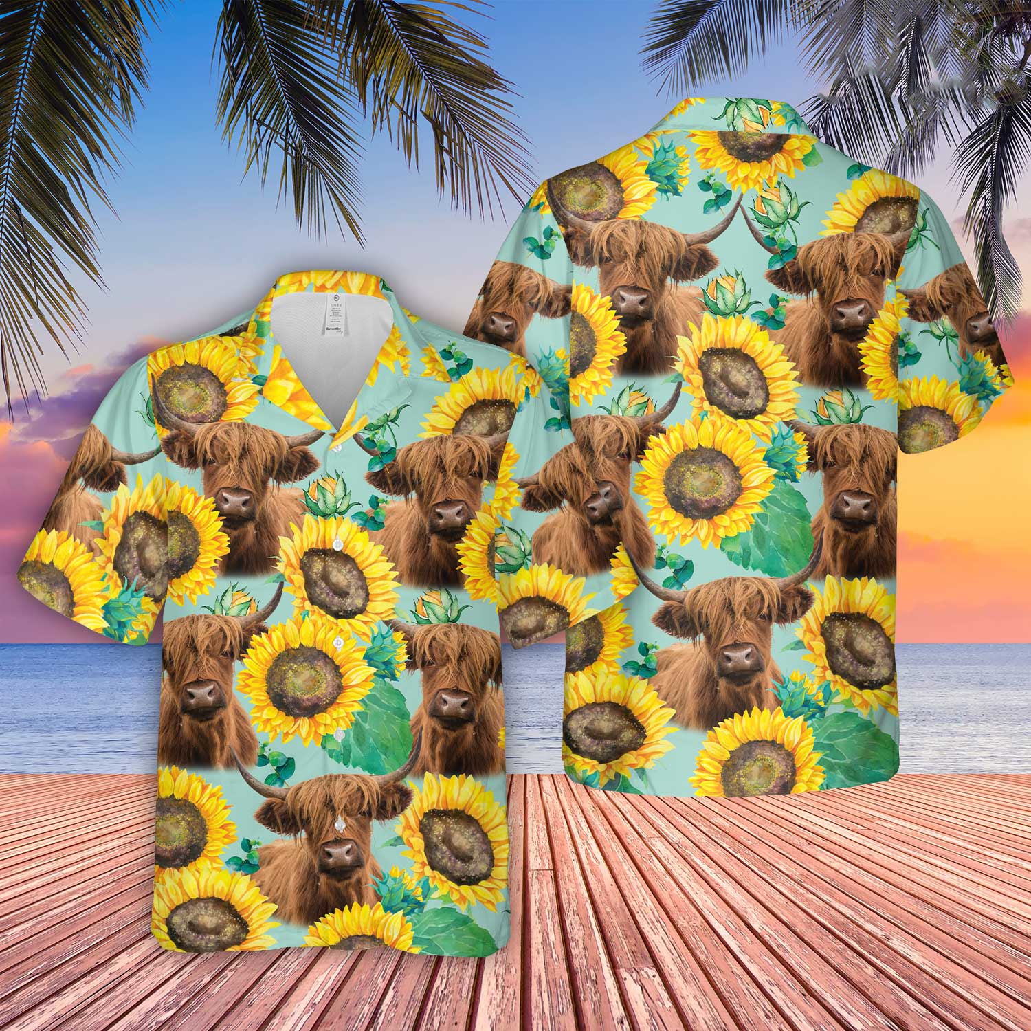 Unique Highland Sunflowers Floral Farm 3D - Hawaiian Shirt