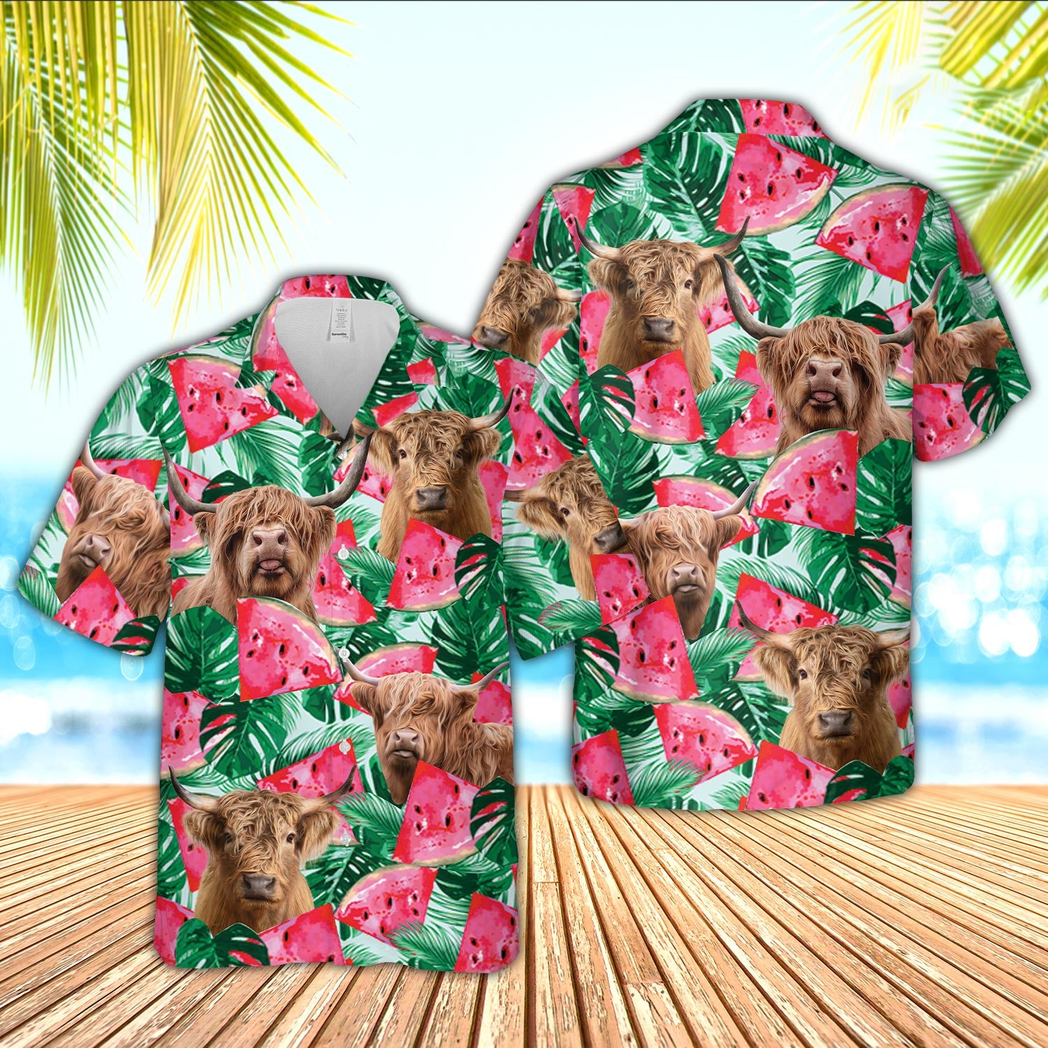 Unique Highland Watermelon 3D - Hawaiian Shirt