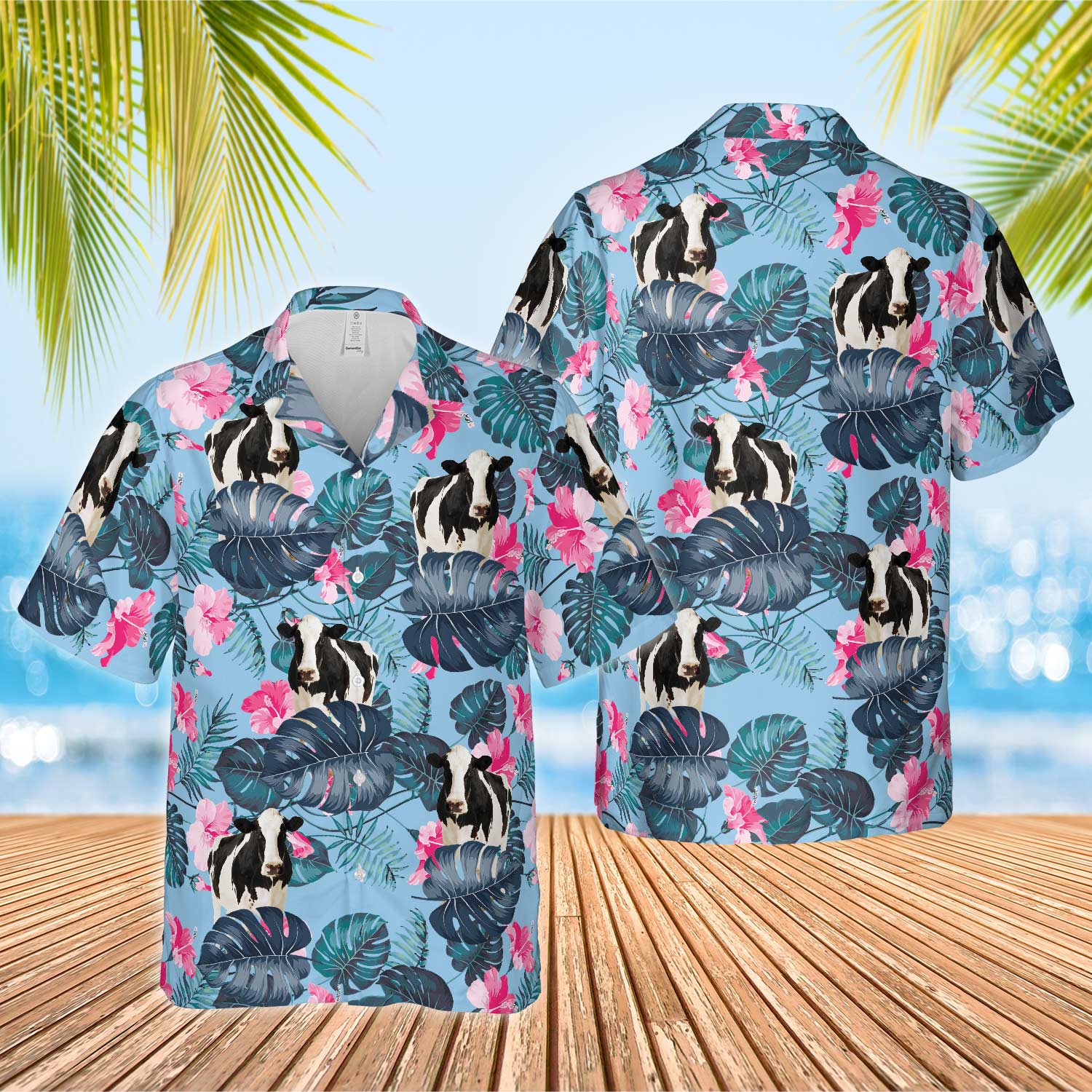 Unique Holstein Blue Hibiscus - Hawaiian Shirt