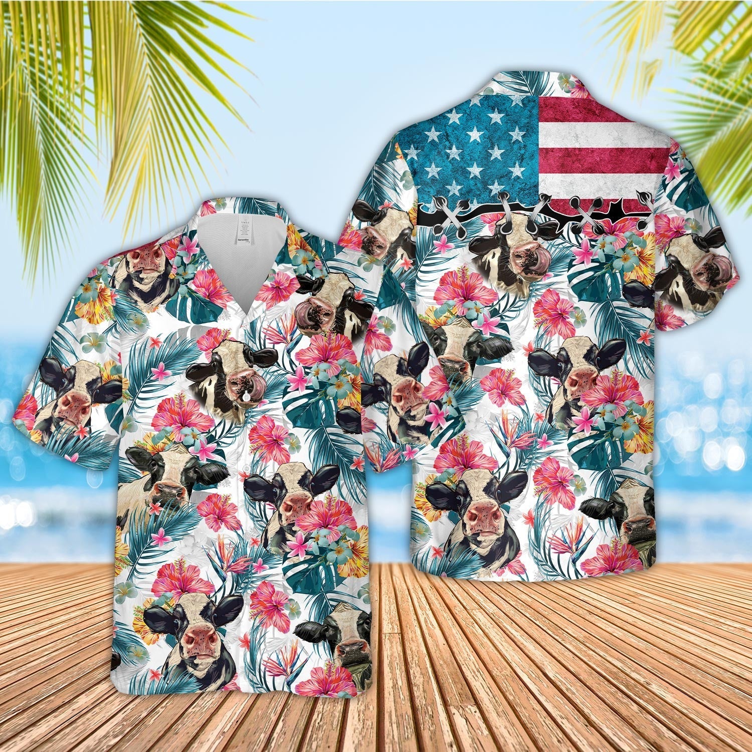 Unique Holstein Happiness Floral 3D - Hawaiian Shirt