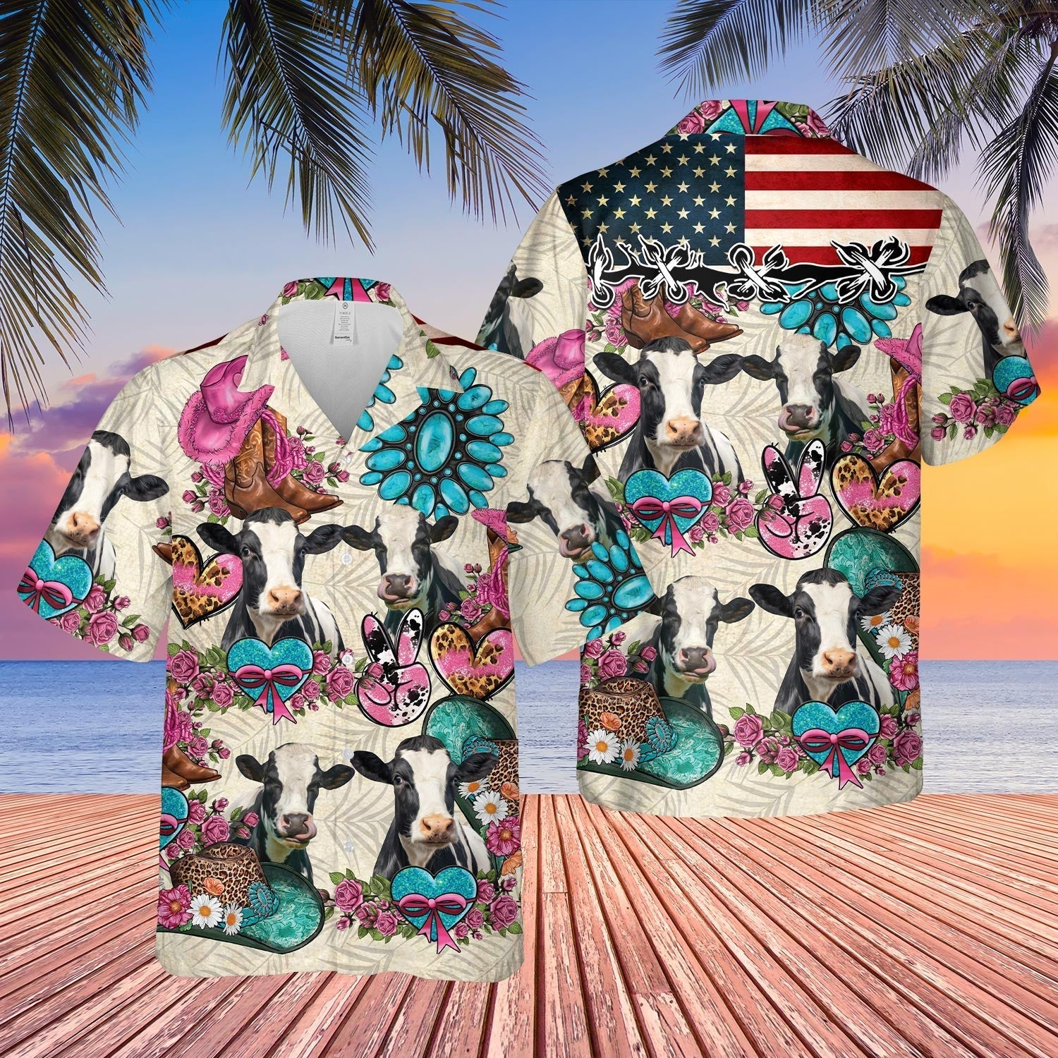 Unique Holstein Happiness Flowers 3D - Hawaiian Shirt