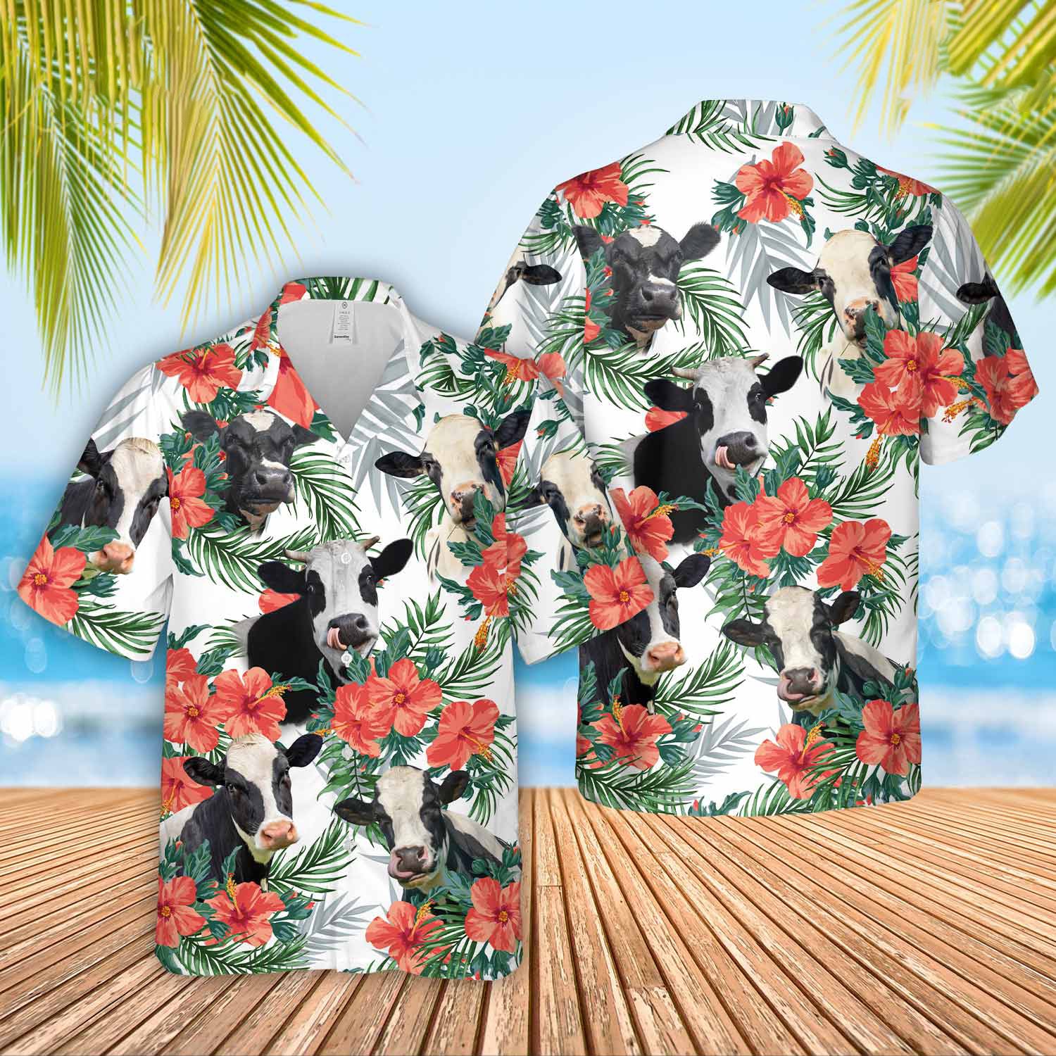 Unique Holstein Hawaiian Flowers - Hawaiian Shirt