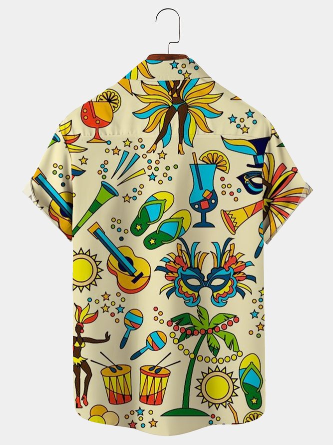 Mardi Gras Mask Carnival Beach Colorful - Hawaiian Shirt