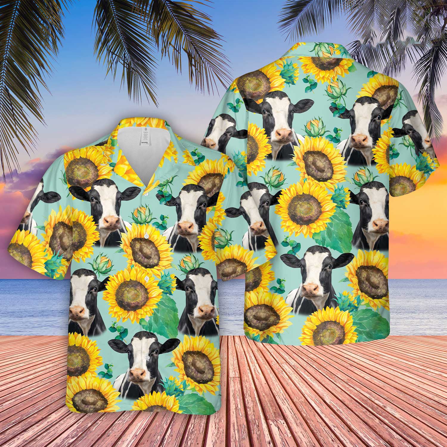 Unique Holstein Sunflowers Floral Farm 3D - Hawaiian Shirt