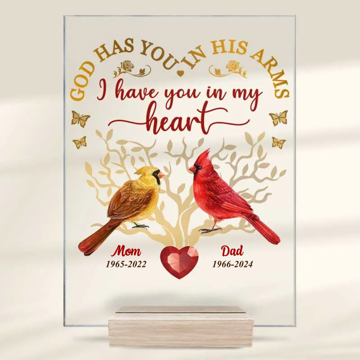 I Have You In My Heart - Memorial Gift For Family - Personalized Acrylic Plaque