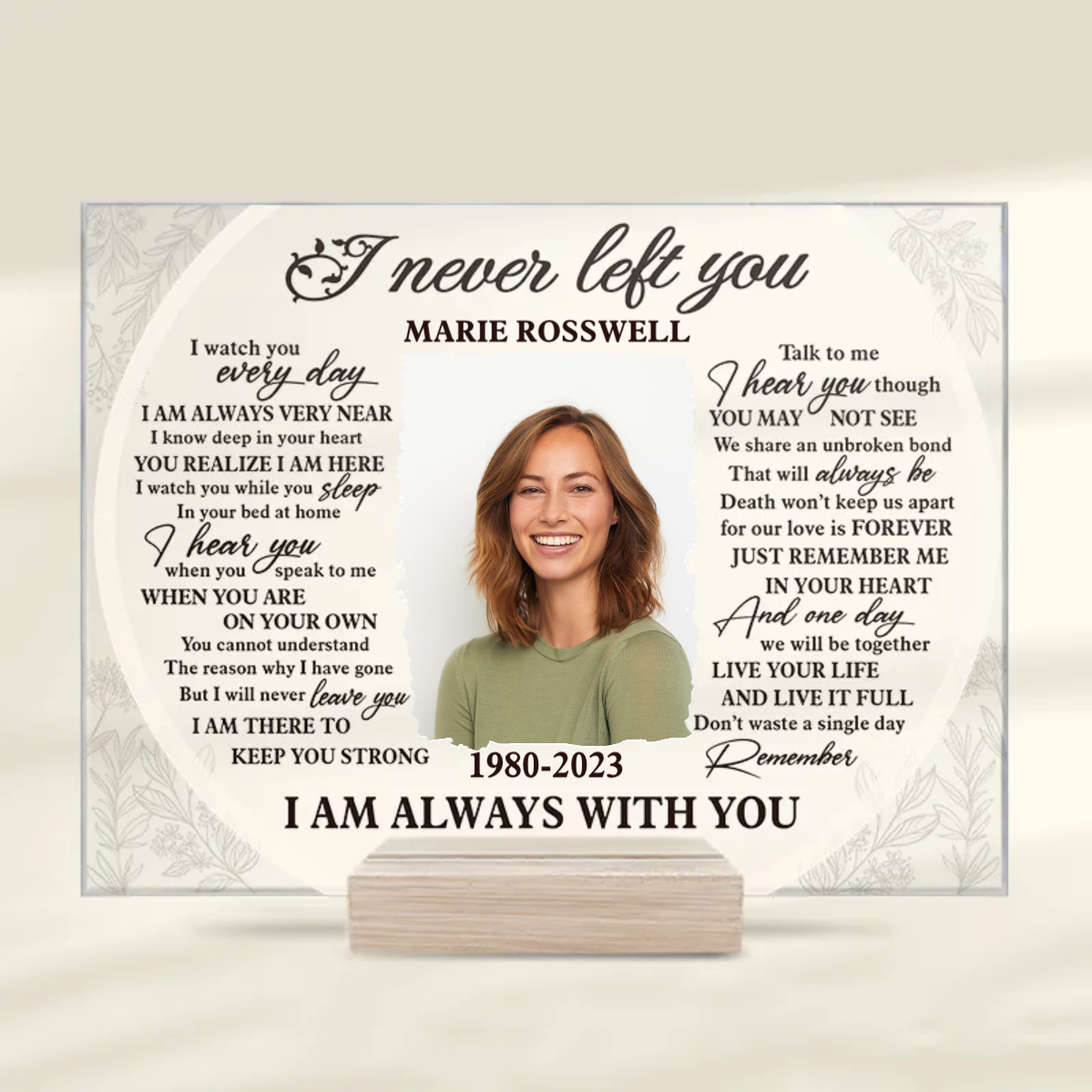 Custom Photo I Never Left You - Memorial Gift For Family - Personalized Acrylic Plaque