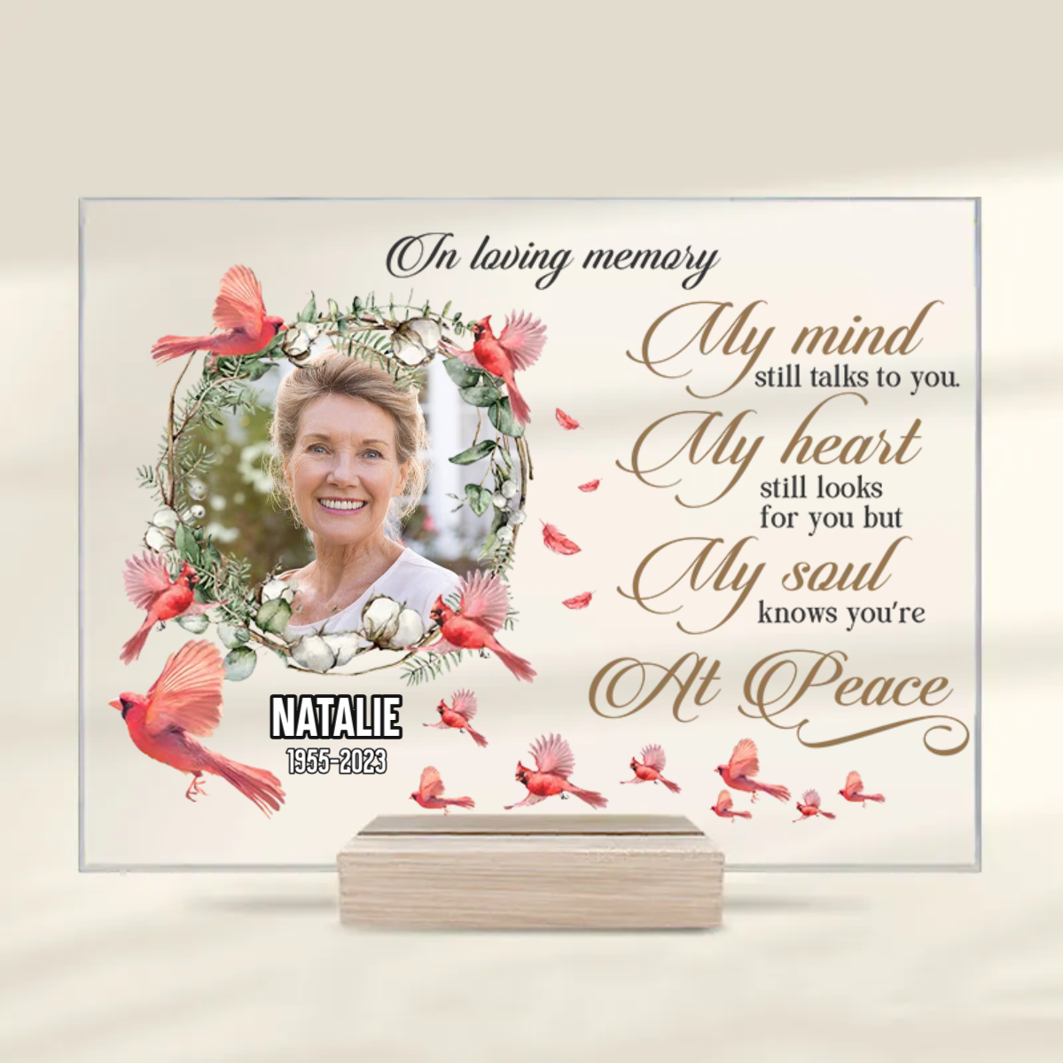 Custom Photo My Soul Knows You Are At Peace - Memorial Gift For Family - Personalized Acrylic Plaque