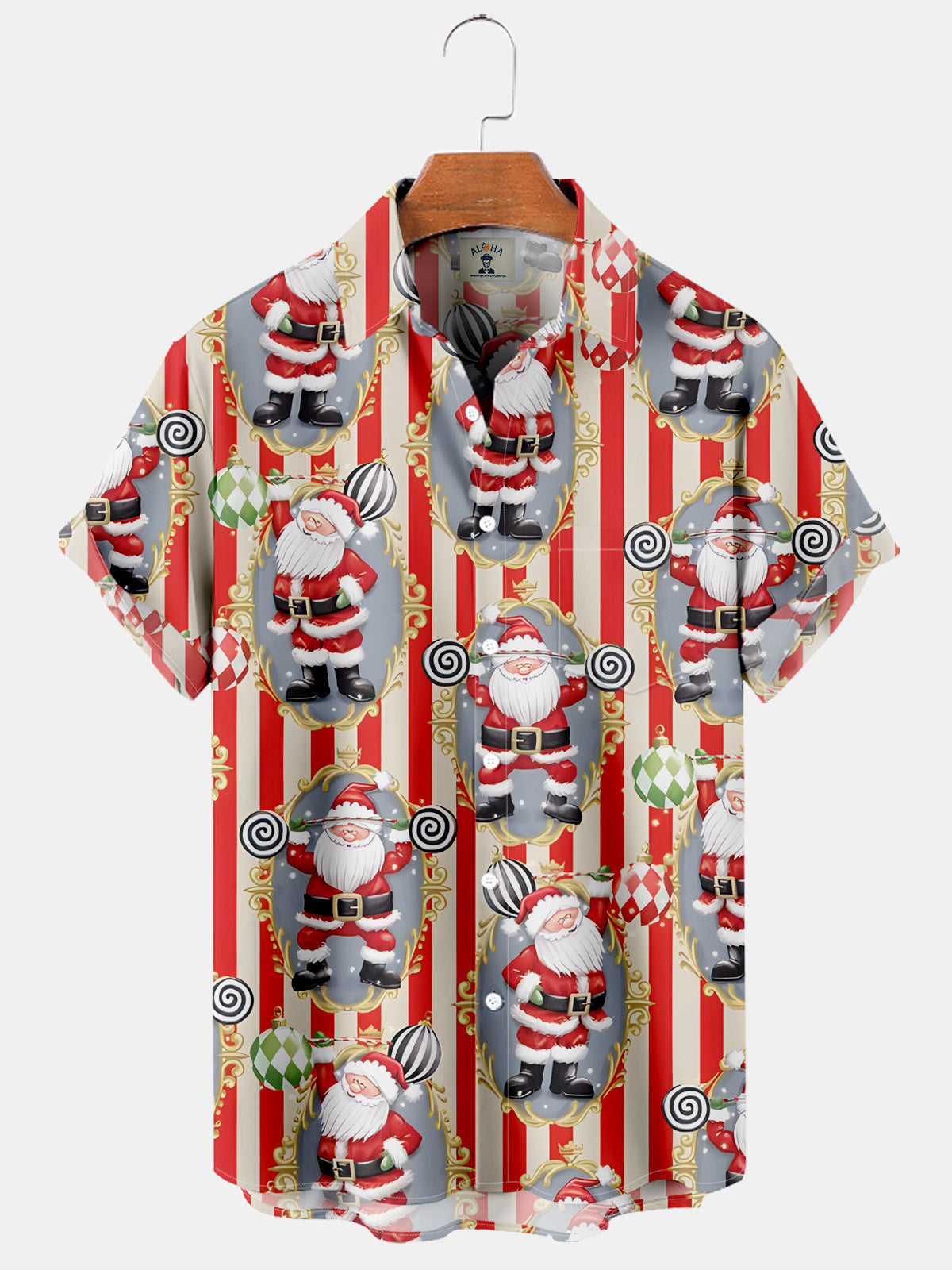 Christmas Fun Santa And Coloful Lights - Hawaiian Shirt