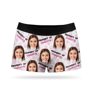 Custom Photo The Property Of You - Valentine Gift For Boyfriend, Husband - Personalized Men's Boxer Briefs