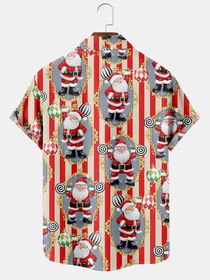 Christmas Fun Santa And Coloful Lights - Hawaiian Shirt