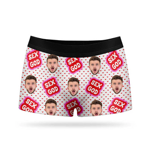 Custom Photo Sex God - Valentine Gift For Boyfriend, Husband - Personalized Men's Boxer Briefs