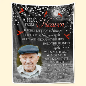 Custom Photo Before I Left For Heaven - Memorial Gift For Family Members - Personalized Blanket