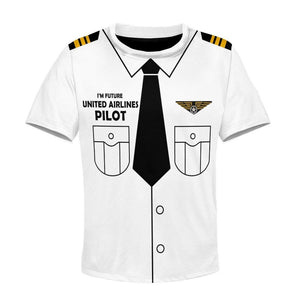 I'm Future United Airlines Pilot Costume Cosplay - Kid T-shirt