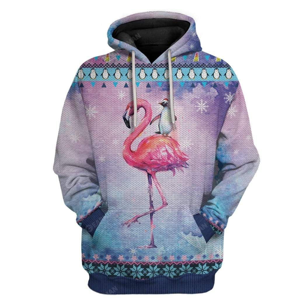 Ugly Penguin Riding Flamingo Christmas Kid T-shirt