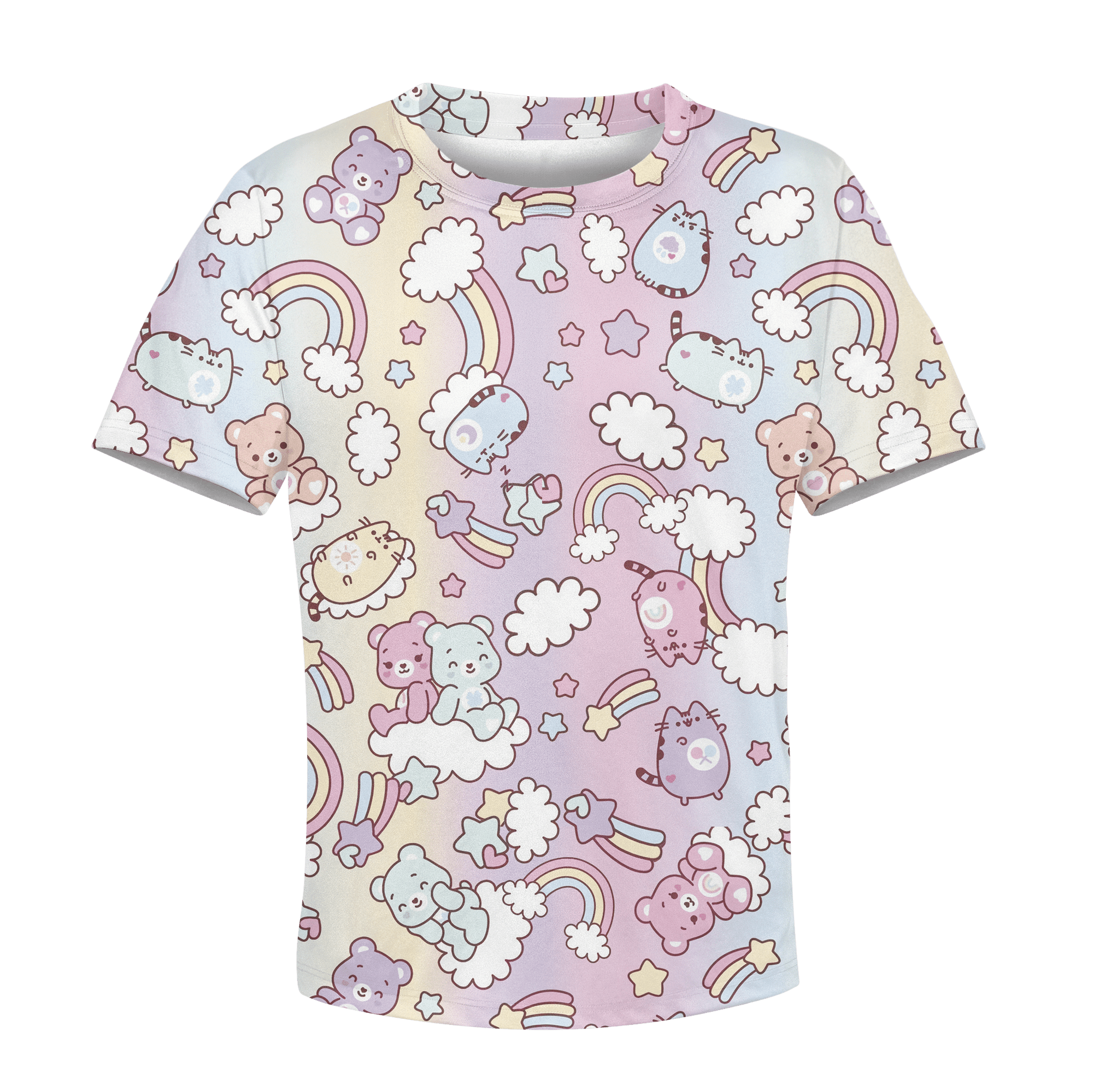 Cute Bear and Pusheen Kid T-shirt QT211582