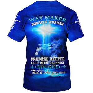 Jesus Way Maker Miracle Worker Lion - 3D Tshirt