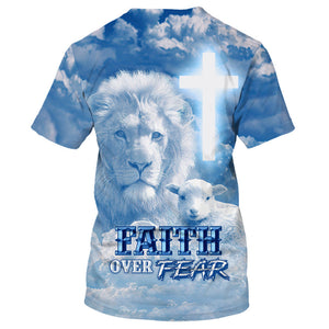 Faith Over Fear Lion And Goat T-shirt For Men