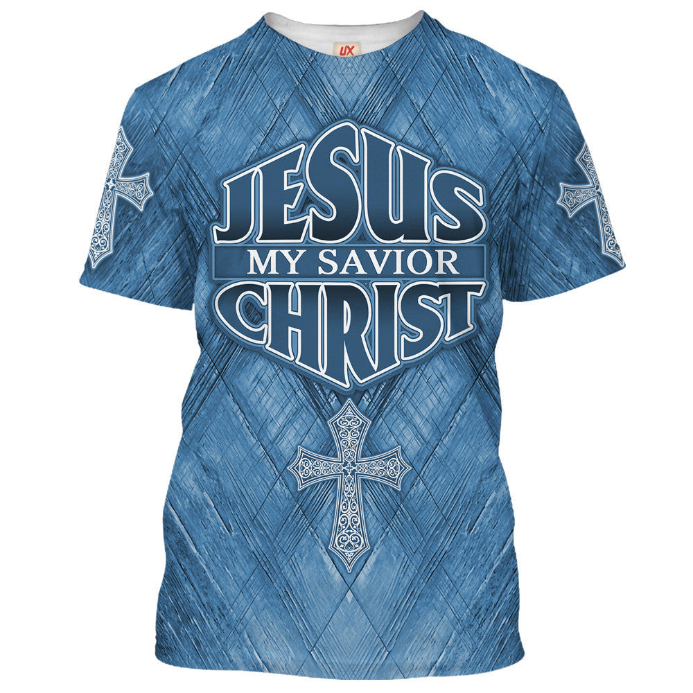 Jesus My Savior Christ Blue T-shirt