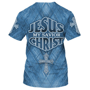 Jesus My Savior Christ Blue T-shirt