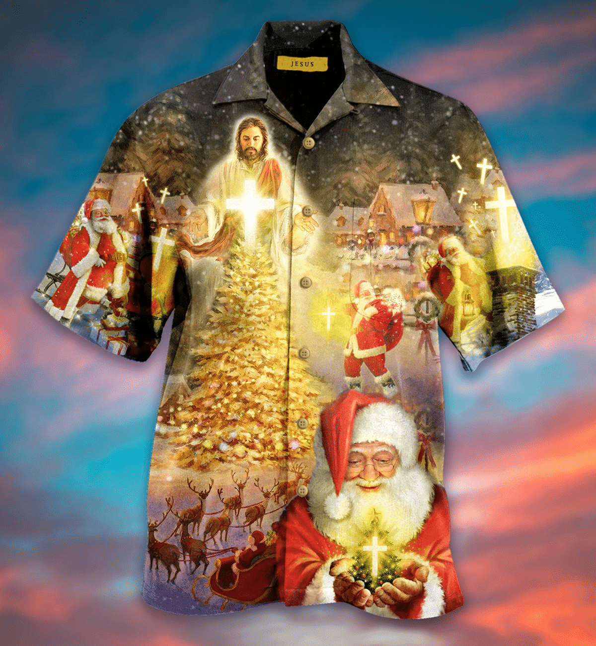 Jesus Is The Magic Of Christmas Short Sleeve Shirt Hawaiian Shirt