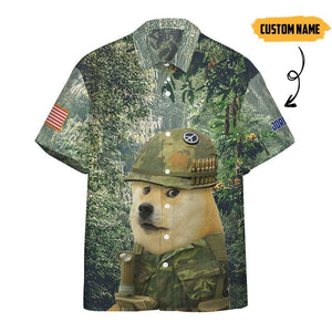 Us Vietnam War Marine Doge In The Jungle - Gift For Dog Lovers - Personalized Hawaiian Shirt