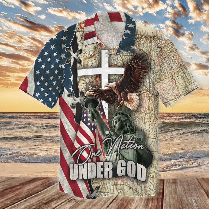 America Liberty One Nation Under God Hawaiian Shirt