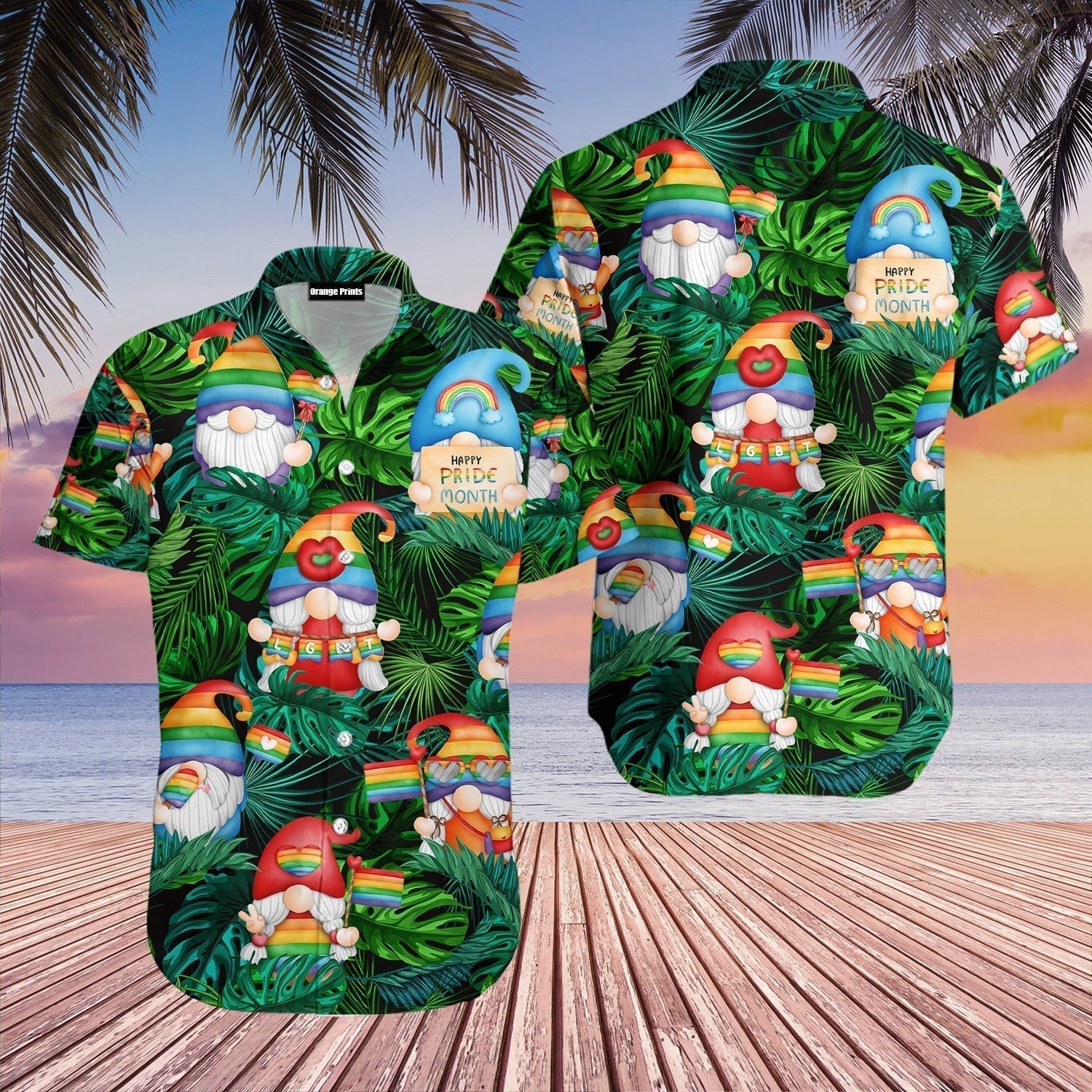 LGBT Pride Rainbow Friend Love Is Love Gnome - Hawaiian Shirt