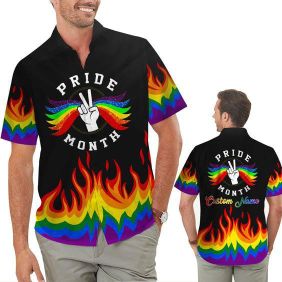 Pride Month LGBT Flag Tropical Floral - Hawaiian Shirt