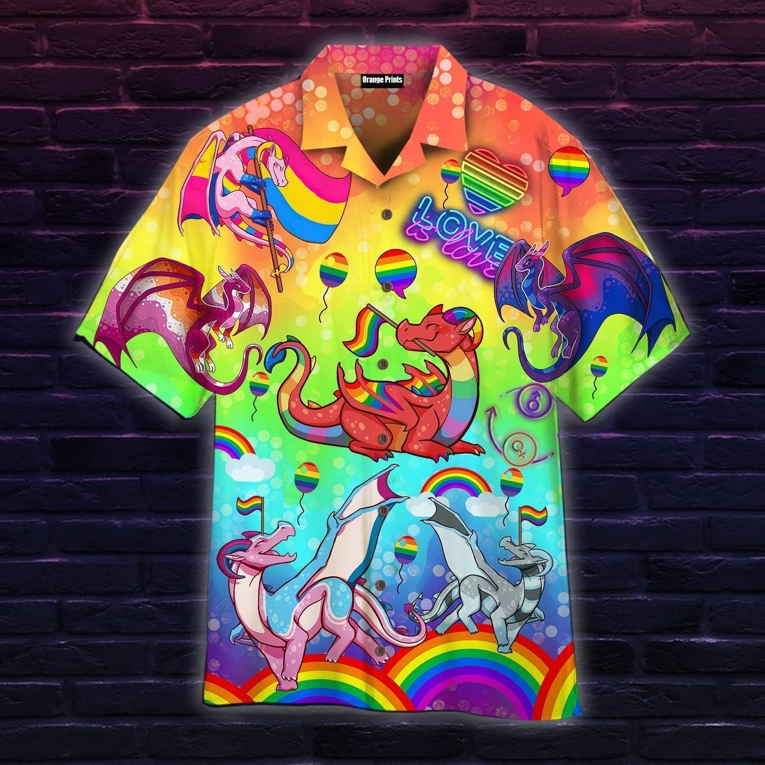 LGBT Dragon Pride Month Love Is Love - Hawaiian Shirt