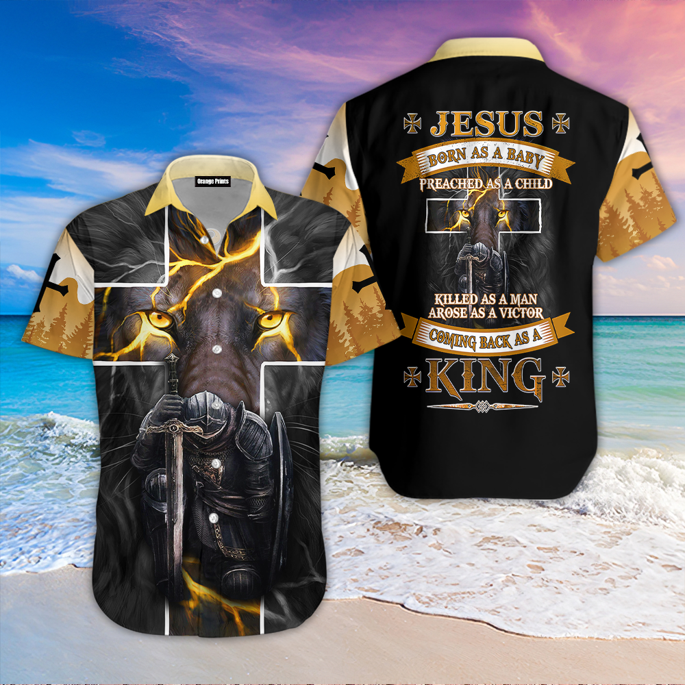 Jesus Born As A Baby Coming Back Christian Hawaiian Shirt