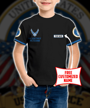 Personalized Custom Name 3D US Airforce Veteran Ver1 Kid T-shirt QT301232