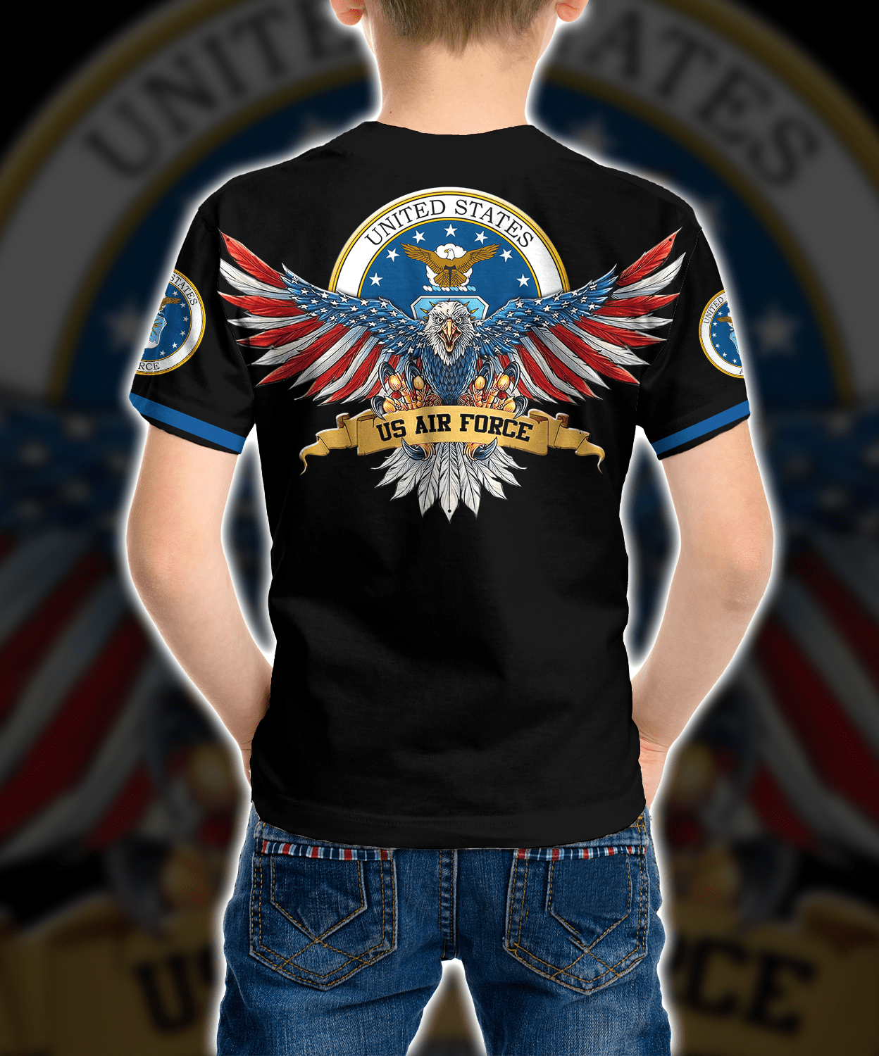 Personalized Custom Name 3D US Airforce Veteran Ver1 Kid T-shirt QT301232