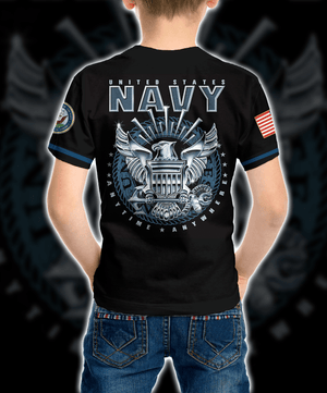 Personalized Custom Name 3D US Navy veteran Ver1 Kid T-shirt QT301230