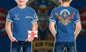 Personalized Custom Name 3D US Airforce Veteran Ver2 Kid T-shirt QT302055