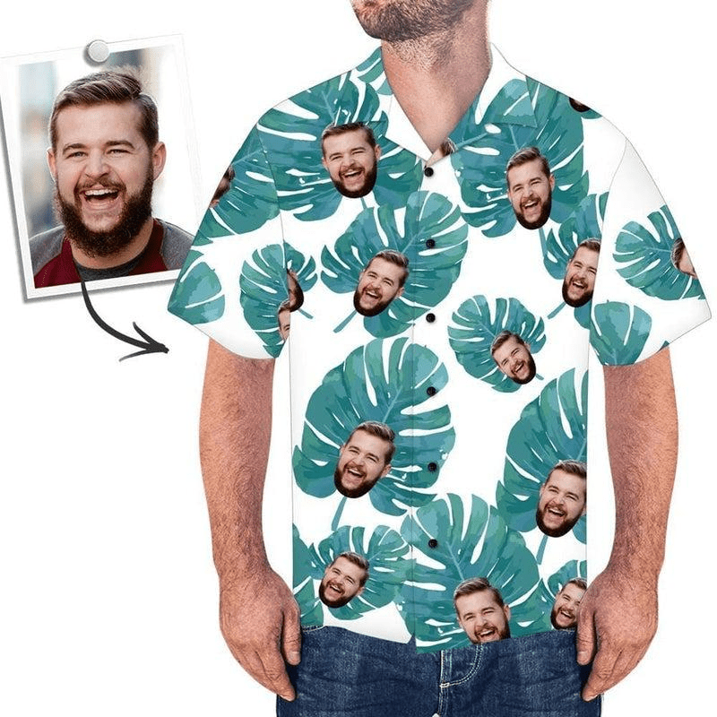 (Photo Inserted) Funny Dad Leaves Custom Hawaiian Shirt
