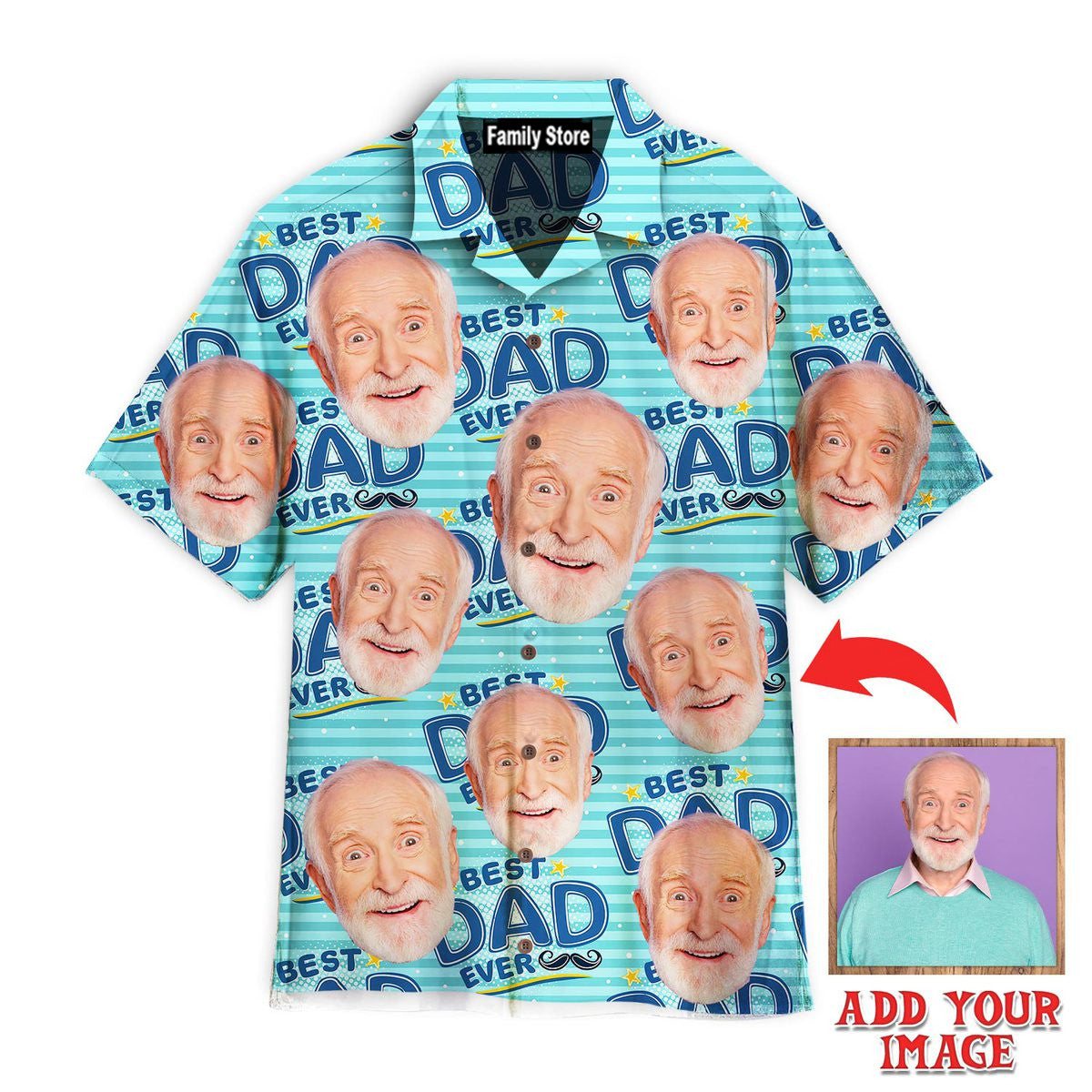 Custom Photo Amazing Dad Best Father - Gift For Dad - Personalized Hawaiian Shirt