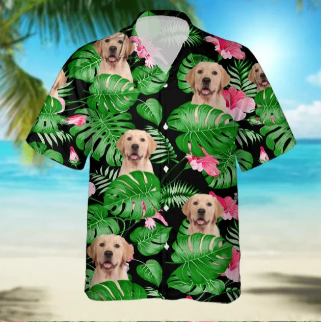 (Photo Inserted) Dog Face Hawaiian Shirt For Men And Women