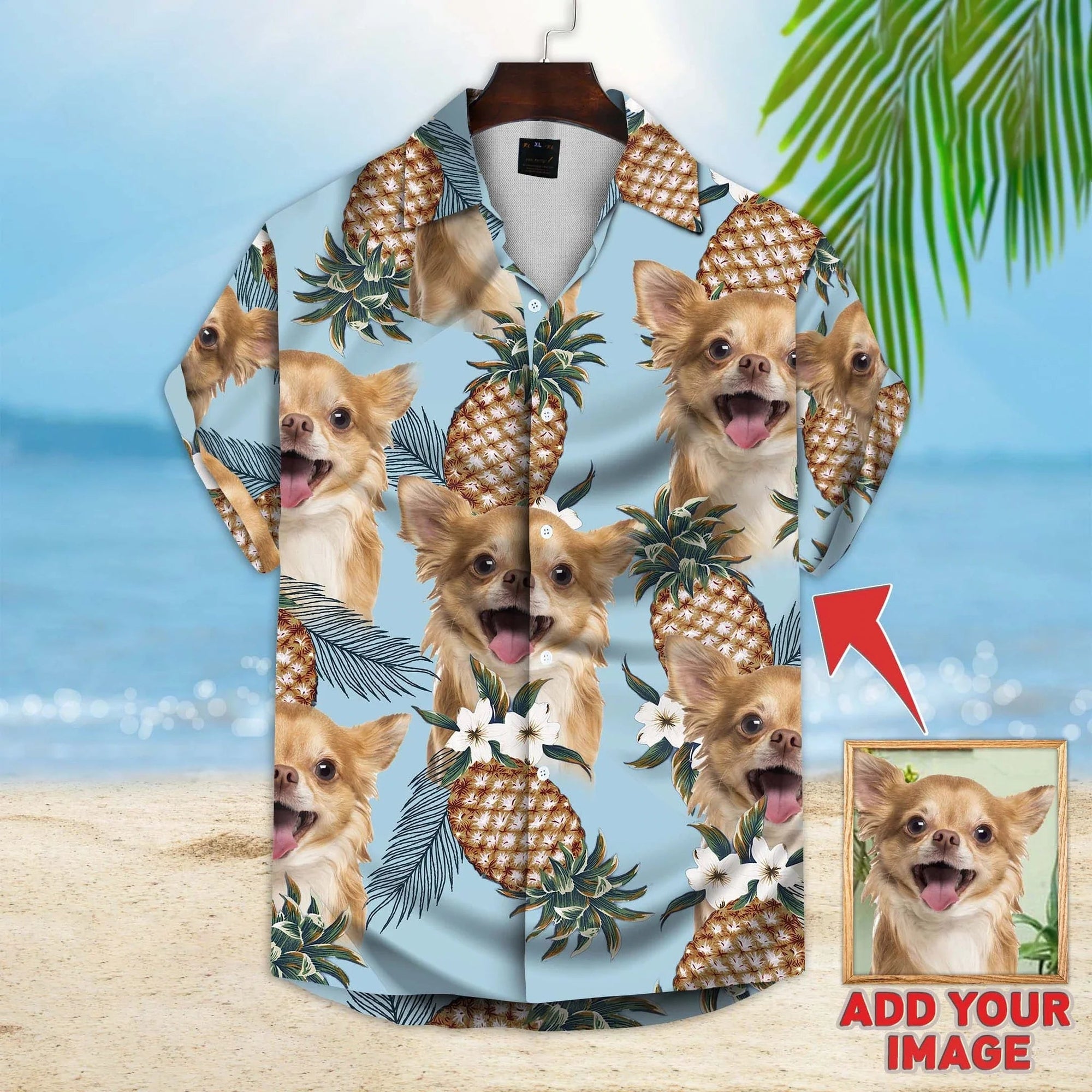 Custom Photo Cute Dog And Pineapples - Gift For Pet Lovers - Personalized Hawaiian Shirt