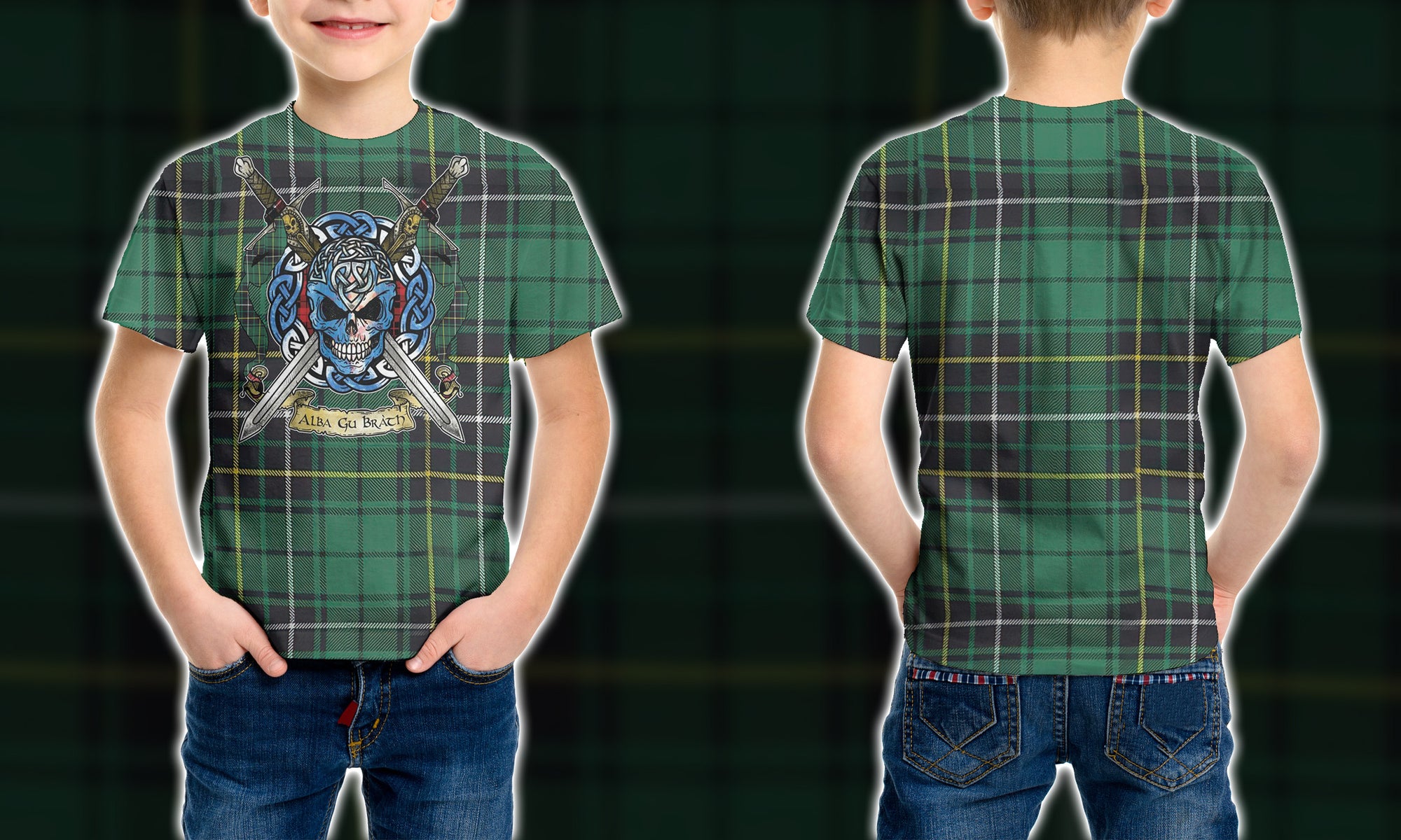 1st Scotland MacAlpine Ancient Tartan Celtic Scottish Warrior - Kid T-shirt