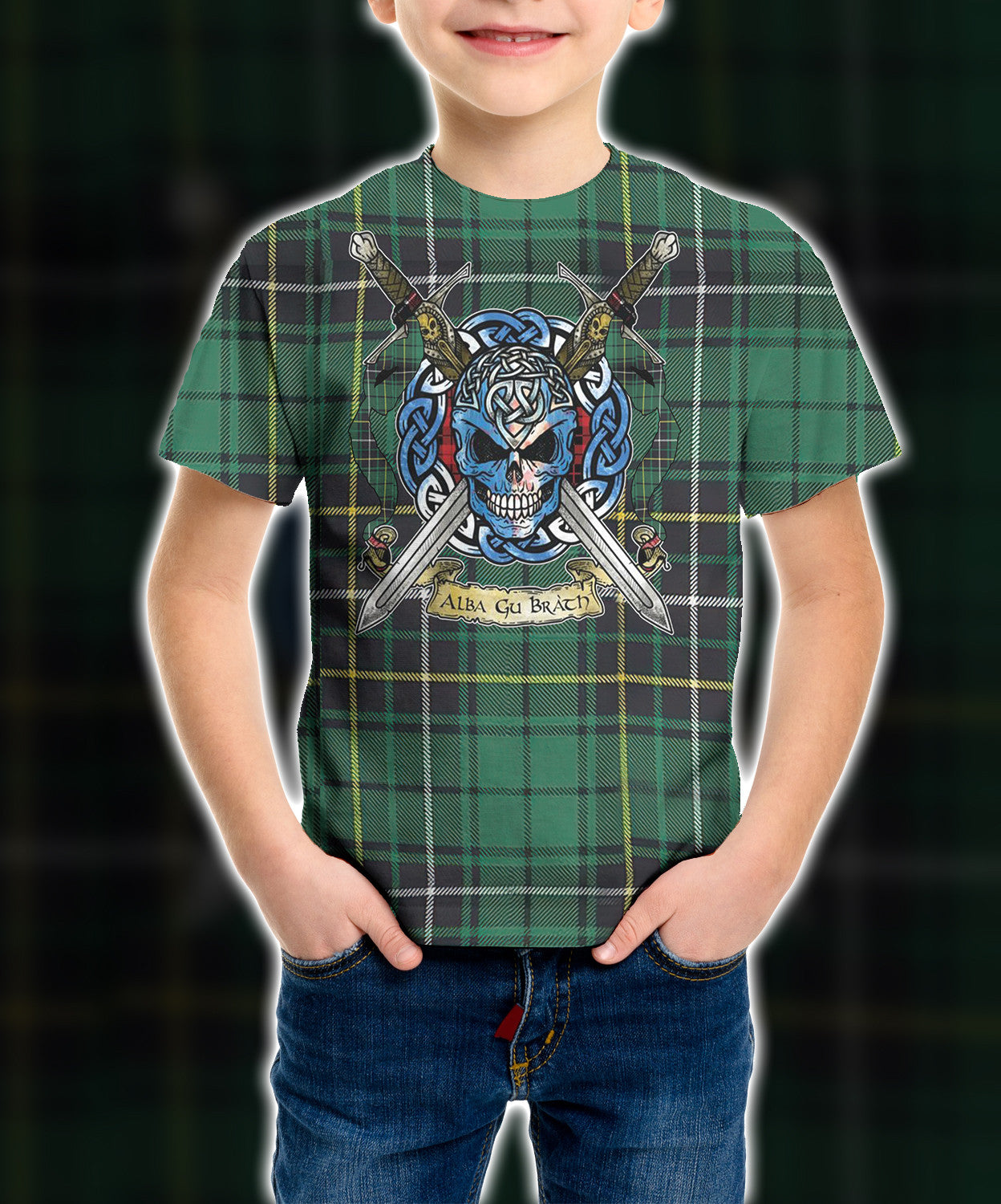 1st Scotland MacAlpine Ancient Tartan Celtic Scottish Warrior - Kid T-shirt