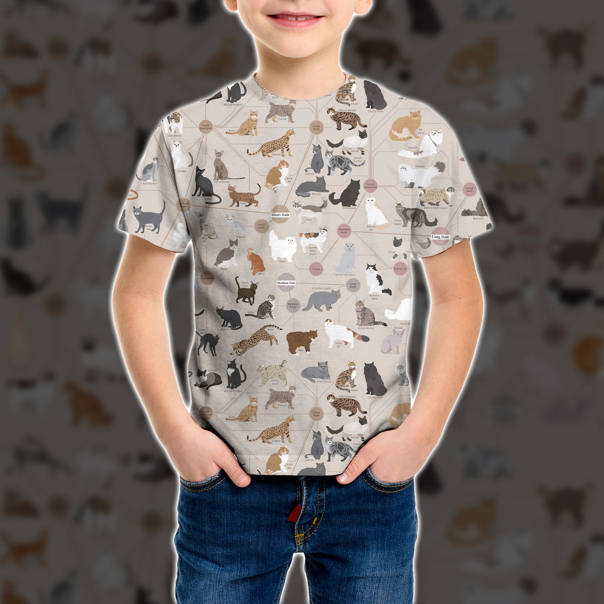 All Breeds Of Cats Kid T-shirt QT210714