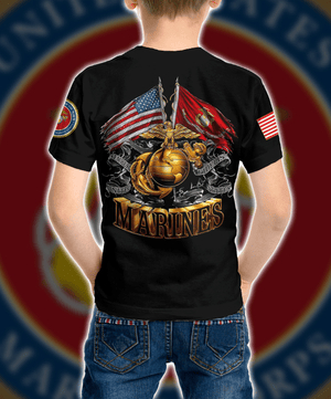 Personalized Custom Name Military US Marine Corps 22 Kid T-shirt Ver 1 QT303098