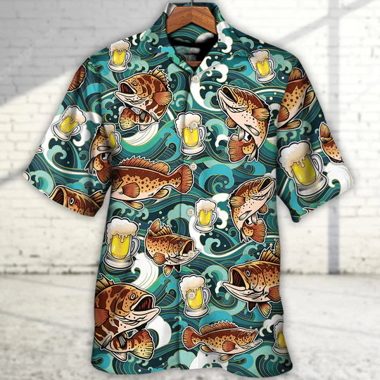 Fishing Solves Most Of My Problems Beer - Hawaiian Shirt