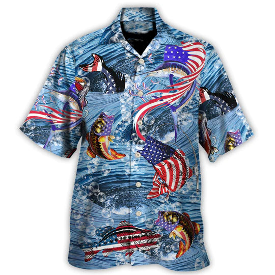 Fishing Hard America Cool - Hawaiian Shirt