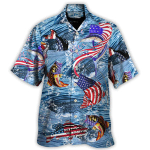 Fishing Hard America Cool - Hawaiian Shirt