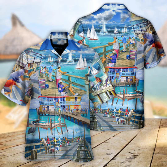 Fishing Pier Enjoy The Moment - Hawaiian Shirt