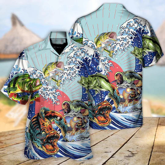 Fishing Is My Life Big Waves - Hawaiian Shirt