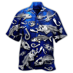 Fishing Fishbone Blue Style - Hawaiian Shirt